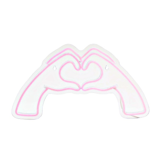 LED  Heart Hands Neon Wall Sign - Picture 5 of 5
